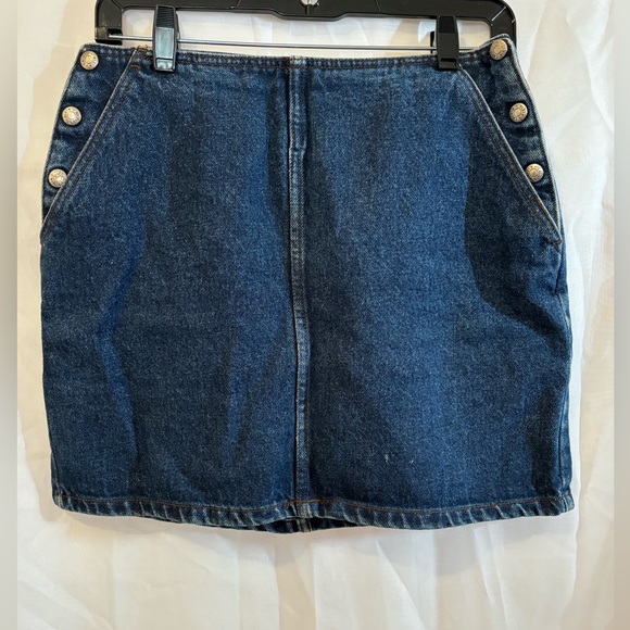 Vintage 80s Jean Mini Skirt by Calvin Klein Size 13 - Picture 1 of 8